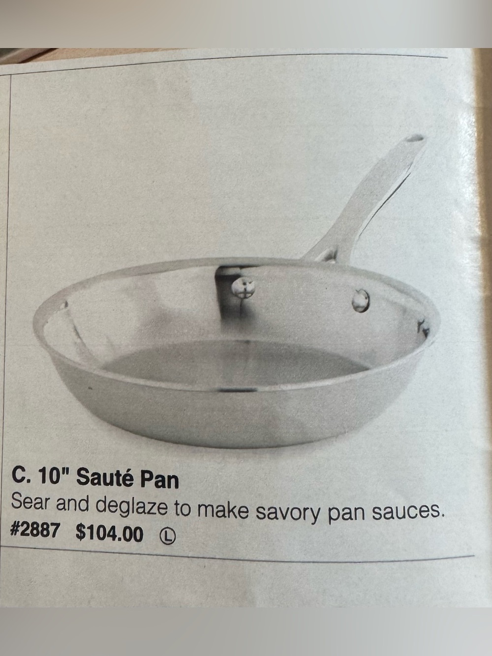 The Pampered Chef Retired Stainless Steel 10” Sauté Pan #2887